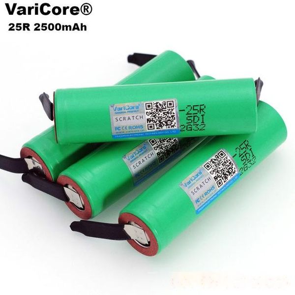 

replacement batteries 100% new brand 18650 2500mah rechargeable battery 3.6v inr18650 25r m 20a discharge diy nickel