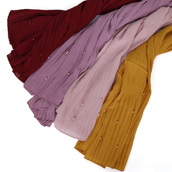 

scarves the pearl chiffon stripe dress fashion malaysia indonesia crushed head scarf yw97 fold, Blue;gray