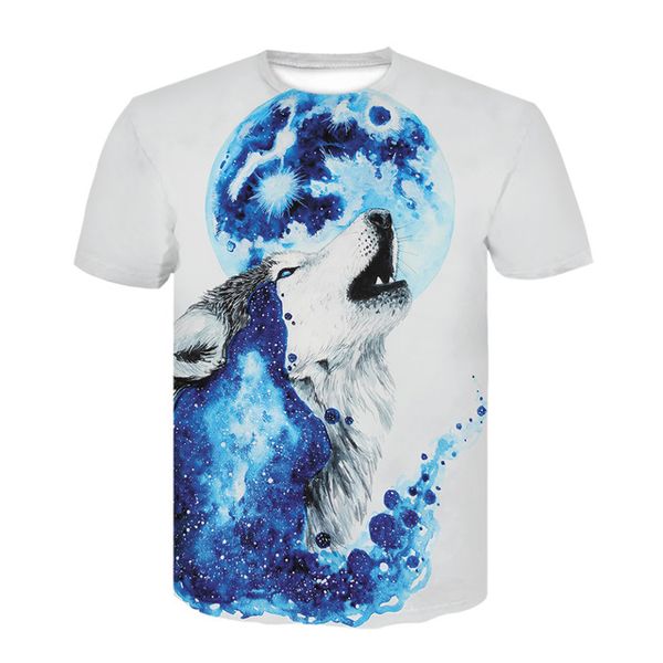 

new wolf/tiger animal black men clothing brand desgin anime cool 3d print shirts hentai comics horror men clothing