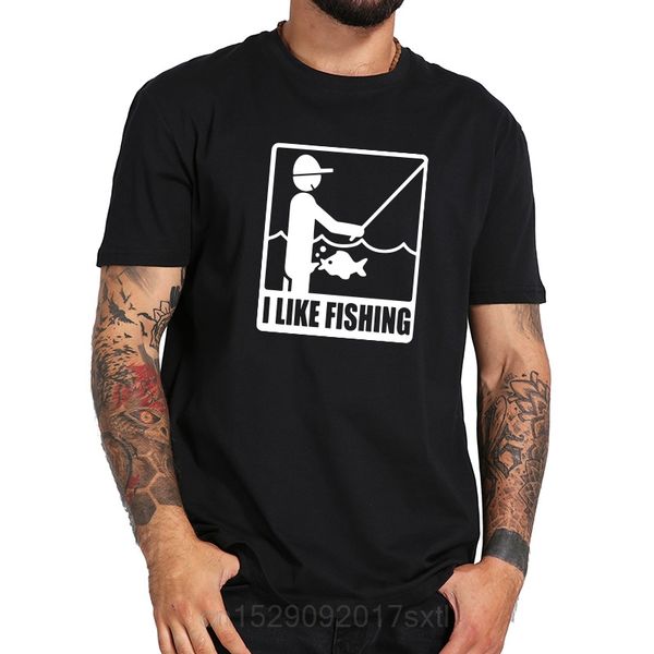 

eu size i like fishing angler tshirt angling design short sleeved soft breathable 100% camiseta