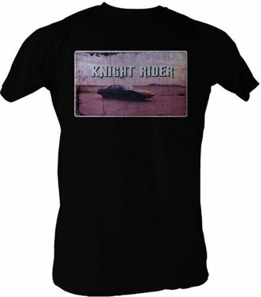 

knight rider opening credits black t-shirt funny tee shirt