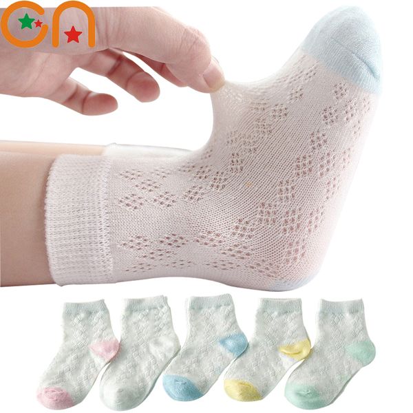

5 pairs/lot children cotton socks cute infant baby boy girl teens ultrathin casual mesh soft socks for 1-12y spring summer kids, Pink;yellow