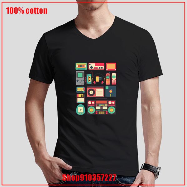 

retro technology v-neck t-shirt summer fashion blouses asian size shirt natrual cotton blouses simple casual shirts