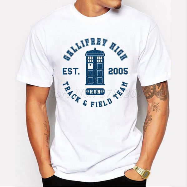 

new fashion doctor who abbey road design cartoon printed men t-shirt short sleeve police box male hipster casual funny tee