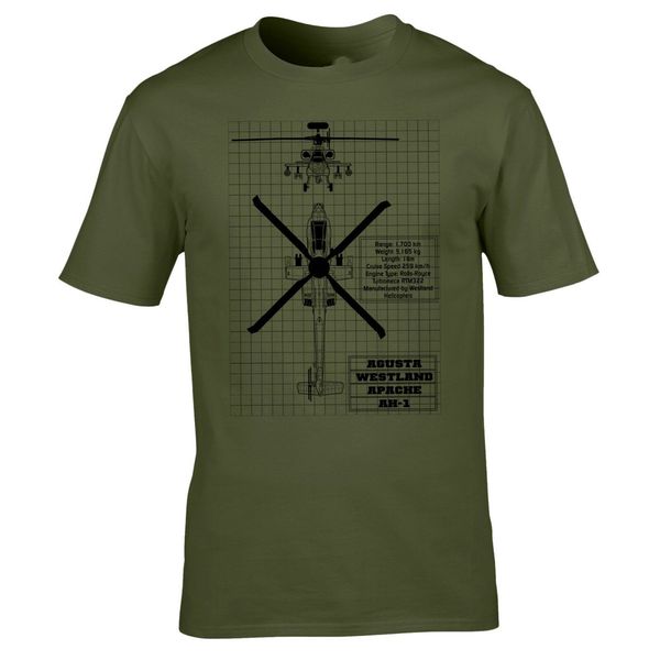

apache ah-1 blueprint t-shirt - ah64 вертолет армейской авиации raf самолет augusta
