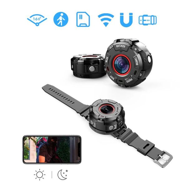 

mini cameras wearable magnetic waterproof sports watch camera 1080p ultra hd portable action cam with night vision wifi video recorder