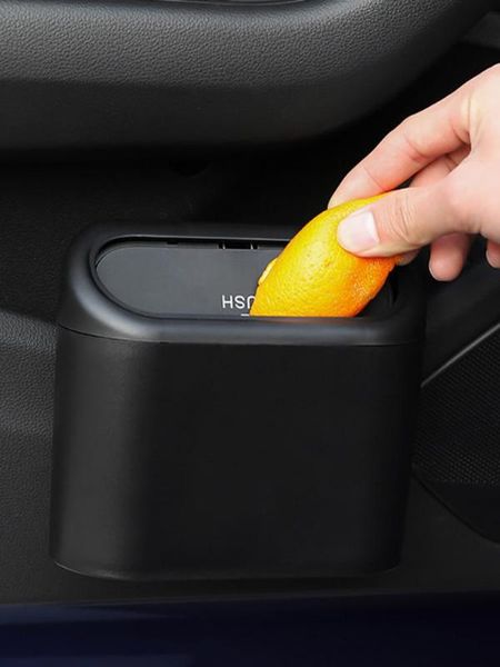 

car trash can hanging vehicle garbage bin plastic lightweight black car trash storage for kitchen office small storage box
