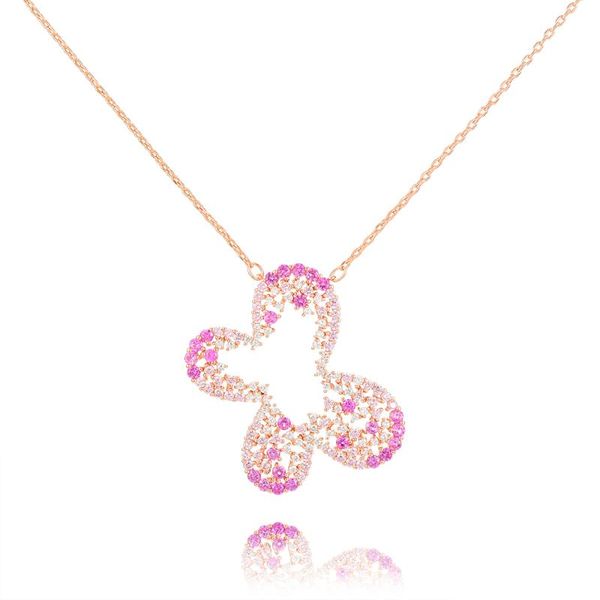 

siscathy 2020 new trendy cz butterfly pendant necklaces charms long chain girls women necklaces fashion jewelry making, Silver