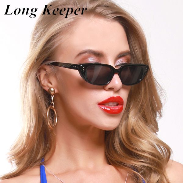

longkeeper cat eye sunglasses women brand designer stylish small black sun glasses female vintage uv400 shades, White;black