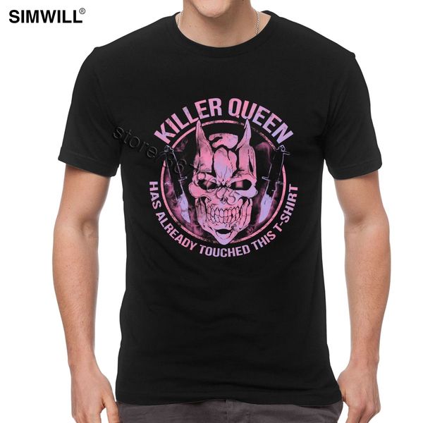 

cool male killer queen t shirt jojo bizarre adventure tee short sleeve eco cotton print t-shirt round neck regular fit clothing