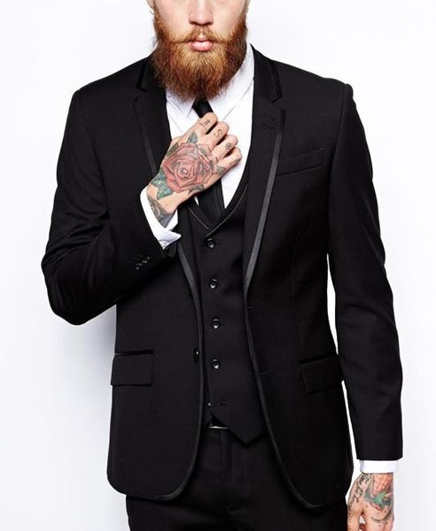 

black mens suit 3 pieces formal business blazer notch lapel groomsmen for wedding suit 2020 new (blazer+vest+pants, White;black