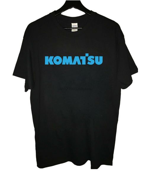 

new komatsu excavator machine logo t-shirt black