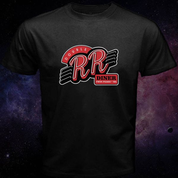 

double r diner retro twin peaks wa black very popular style t-shirt men's fashion slim fit cotton high-quality movie t shirts