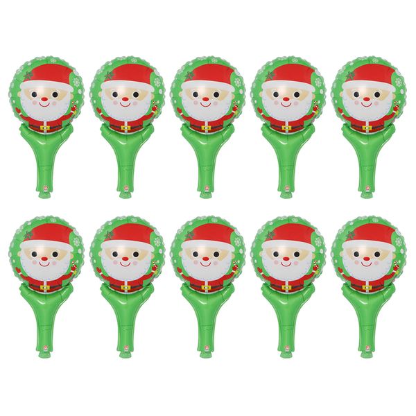 

20 pieces christmas santa claus jumbo hand held aluminum foil balloons toys