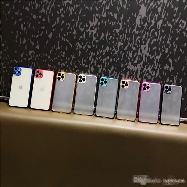 

200pcs for iphone 11 pro max case luxury plating matte cover for apple iphone xr xs max x 8 7 6 6s plus soft silicone clear back case
