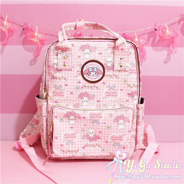 

мультфильм мило подлинная my melody рюкзак дети высокого качества pu pink ранцы начальная школа сумки для путешествий сумки для девочек пода