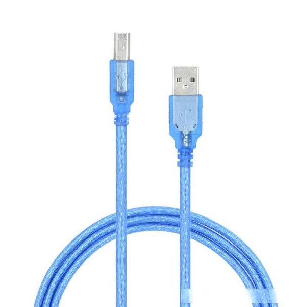 

0.3m 1.5m 5m high speed blue transparent 480mpbs usb 2.0 printer data cable scanner cord for xerox canon hp