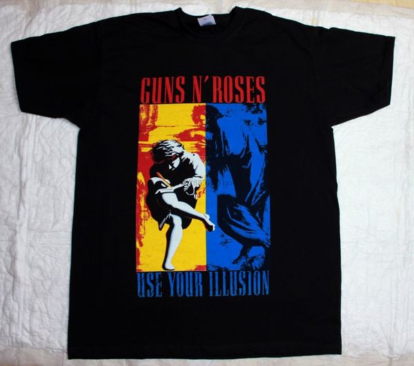 

guns n roses use your illusion axl rose slash poison ratt black t-shirt male hip hop funny tee shirts wholesale