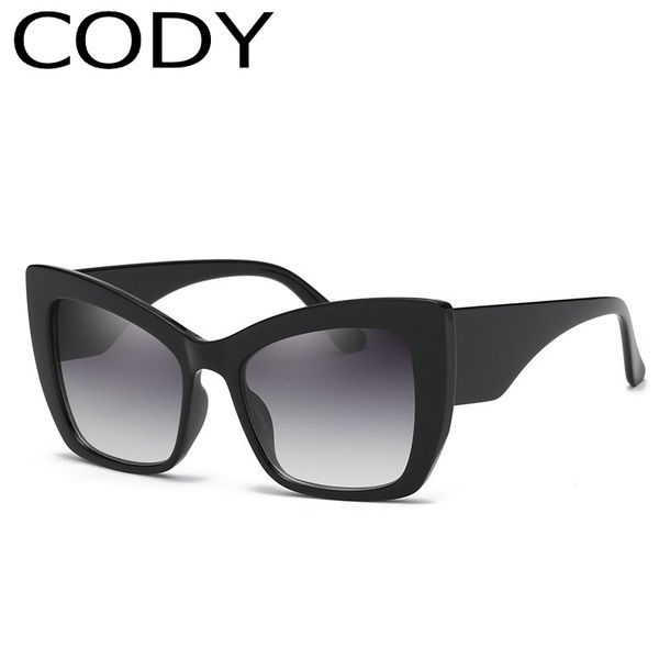 

sunglasses q9042 vintage women 2021 luxury cat eye sun glasses gradient gray lens retro style uv400 shades for men, White;black