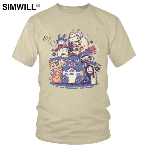 

trendy my neighbor totoro t shirt short sleeve japanese anime tee hayao miyazaki manga no face ghibli tshirt casual gift apparel