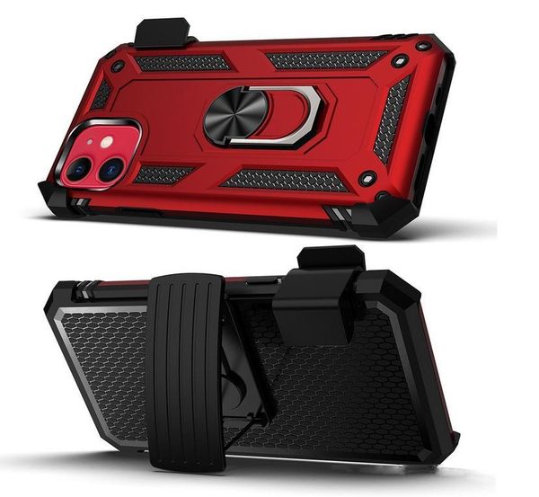 

metal ring holder shockproof defender hybrid hard case protective phone cover with belt clip for iphone 11 pro max