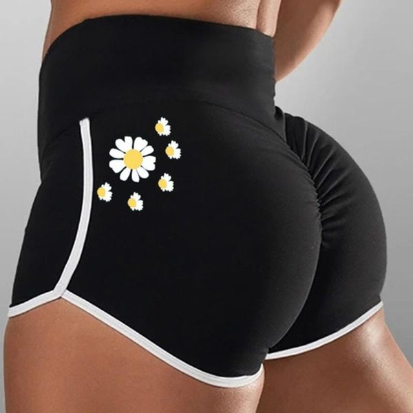 

yoga outfits shorts market trends women sports gym workout waistband skinny short print #e, White;red