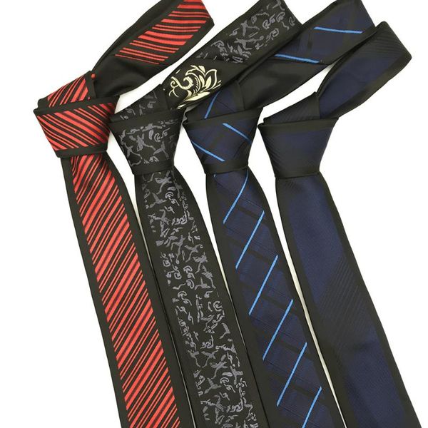 

bow ties fashion personality positioning pattern- tie korean -style narrow business men 's casual groom wedding scarf gift, Black;gray