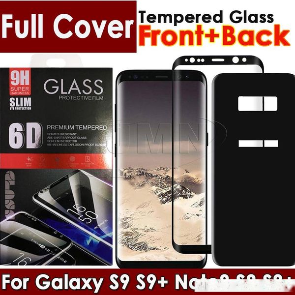 

front and back 6d curved full cover tempered glass screen protector for samsung galaxy s9 s9plus s8 s8plus note8 front and back glass