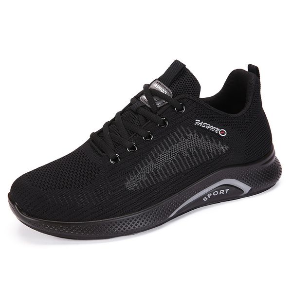 

men casual shoes spring autumn breathable sneakers mesh sports soft-soled shoes trend trainers men big size, Black