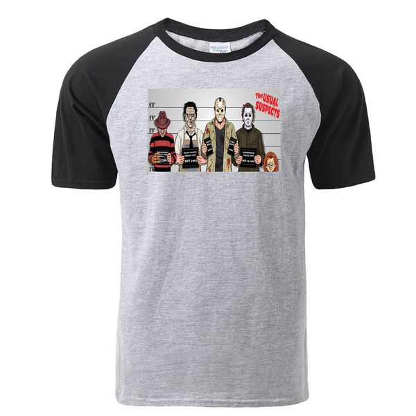 

usual suspects serial killers horror movie cartoon mens raglan t shirt summer cotton short sleeve tshirt hip hop sweatshirt