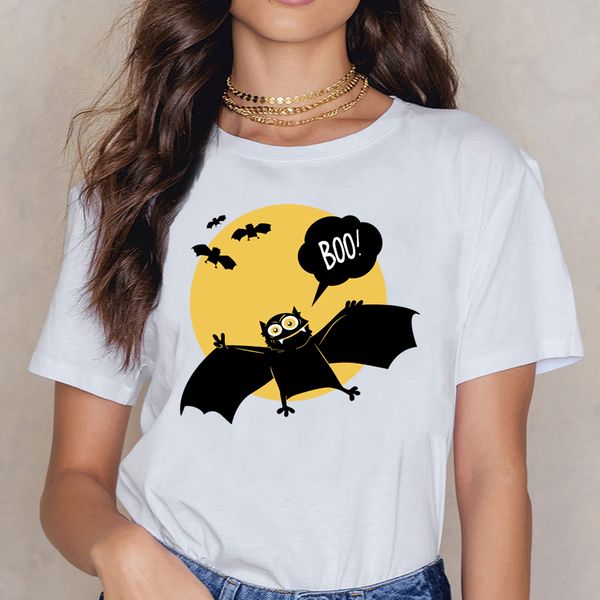 

t shirt women flying bat halloween fit inscriptions print female shirt