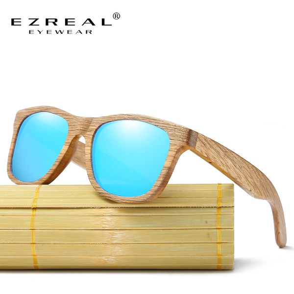 

ezreal new men's du wooden polarized sun glasses retro men and women luxury handmade wooden sunglasses for friends as gifts, White;black