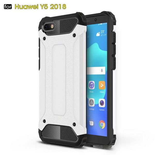 

heavy duty armor slim hard rubber cover silicone phone case for huawei y5 2018 hybrid back cover