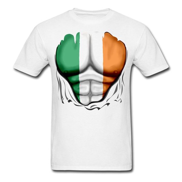 

ireland flag ripped muscles men's t-shirt t-shirt casual short sleeve for men clothing summer t shirt mens fashion