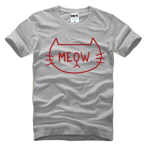 

cute cartoon funny meow cat novelty mens men t shirt tshirt 2016 new short sleeve o neck cotton t-shirt tee camisetas hombre
