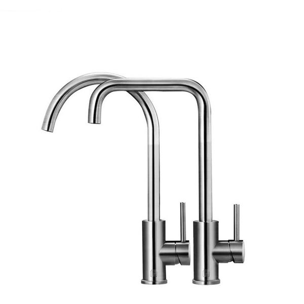 

diiib stainless steel kitchen basin sink faucet tap 360° rotation cold mixer tap single handle deck mount