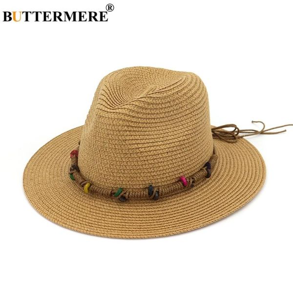 

buttermere women straw sun hats khaki ethnic summer fedora hat ladies vintage decoration bow female brand beach panama jazz hat, Blue;gray