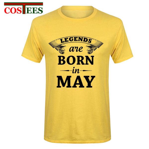 

2017 fashion brand clothes casual legends are born in may cotton funny t shirt for men short sleeve t-shirt new tee