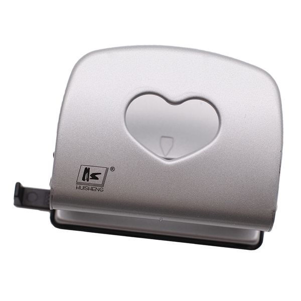 

office hole puncher round double hole binder manual drilling machine -silver