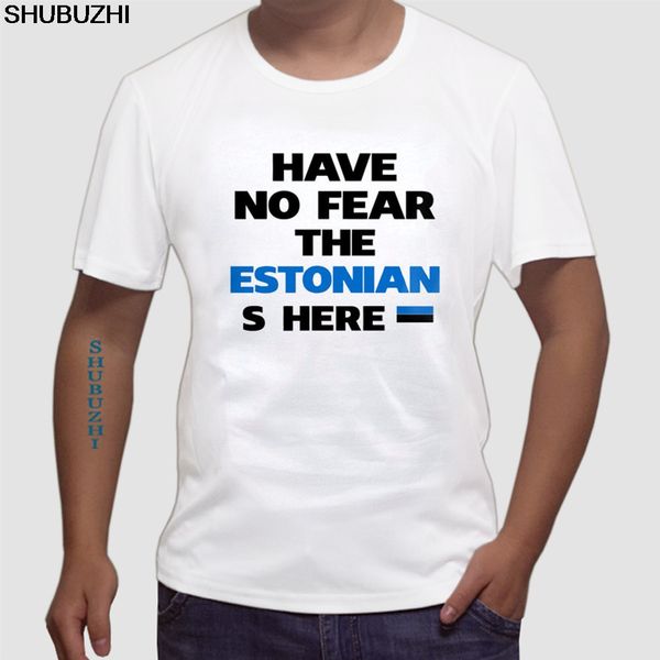 

classic cotton men round collar short sleeve no fear estonian is here estonia pride funny flag t-shirt euro size
