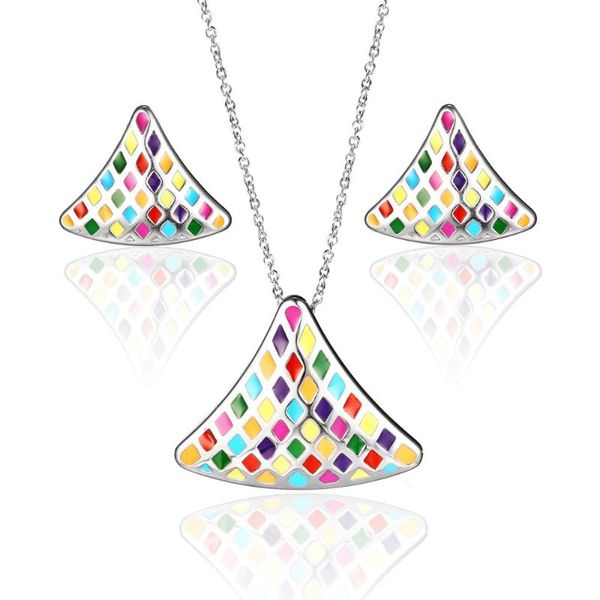 

oufei stainless steel jewelry set necklace earrings for women necklace jewellery, Silver