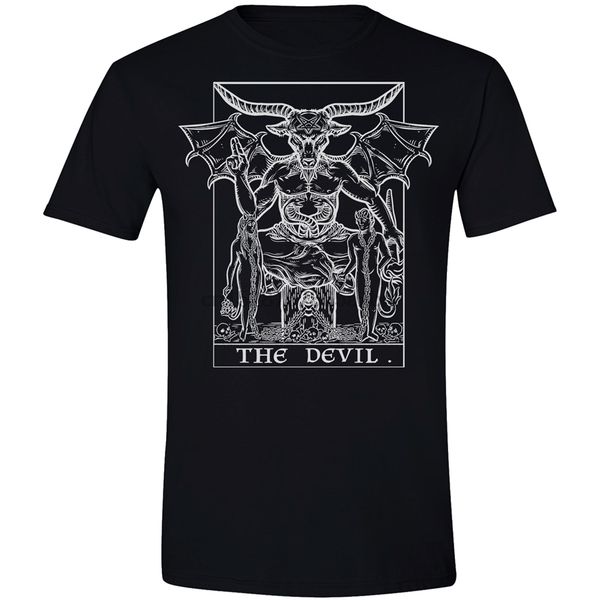 

baphomet tarot card t shirt satanic witch gothic clothing goth clothes men gift for youth middle-age the old tee shirt