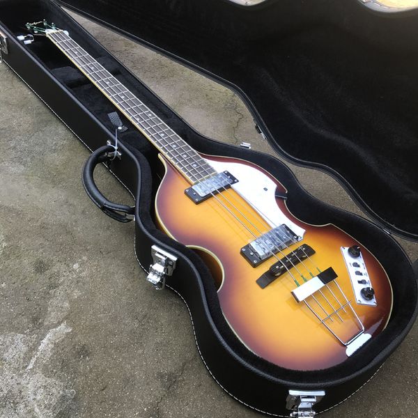

violin ignition series vintage electric bass/flame maple/hofner bass guitar/in stock/sunburst/with hardcase