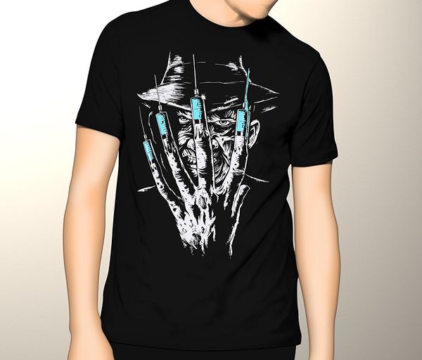 

2019 men fashion tshirts funny brand clothing freddy krueger, nightmare on elm street, get your fix, horror premium t shirts