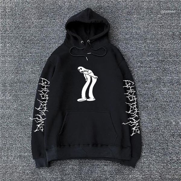 

mens ghostemane designer loose hoodies winter men american rapper singer sweaters man high street fasion clothes, Black
