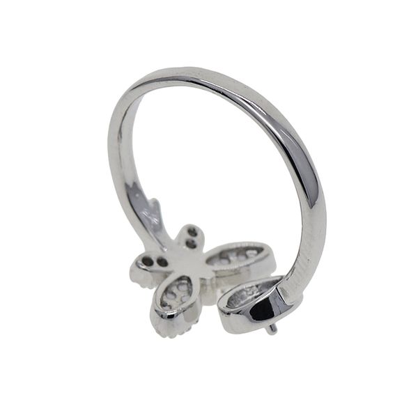 

vintage womens open rings settings round cabochon base 7mm bezel tray fit half hole pearl beads diy finger rings jewelry accessories