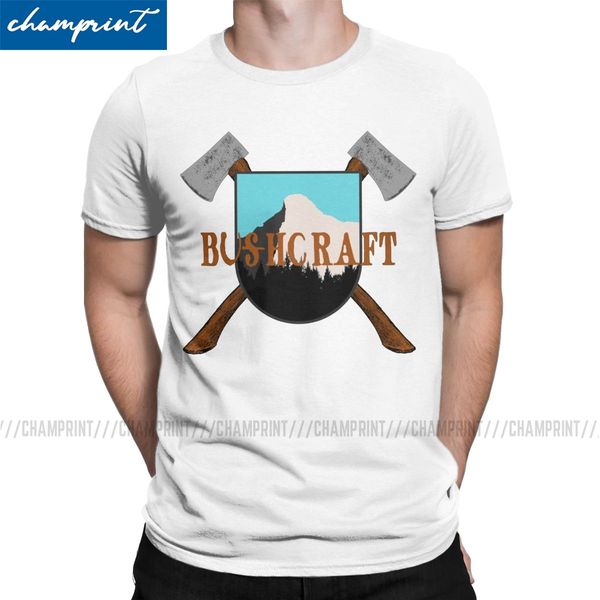 

men's bushcraft t shirts camping mountain travel wild survival cotton creative short sleeve crewneck tees plus size t-shirt