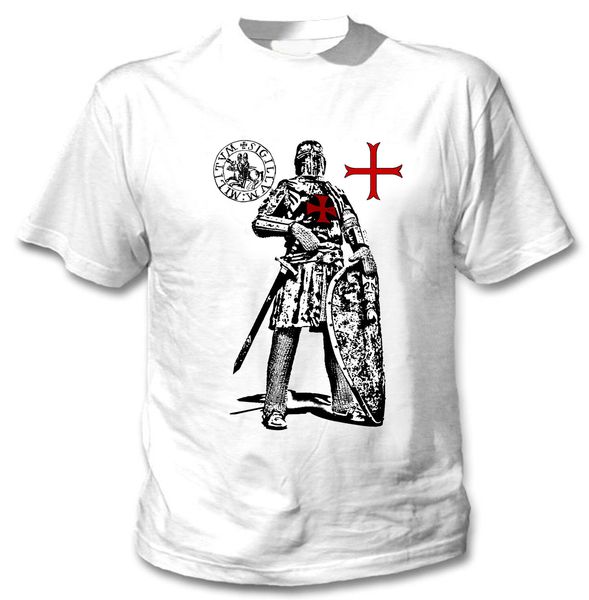 

knight templar crusader - new white cotton tshirt