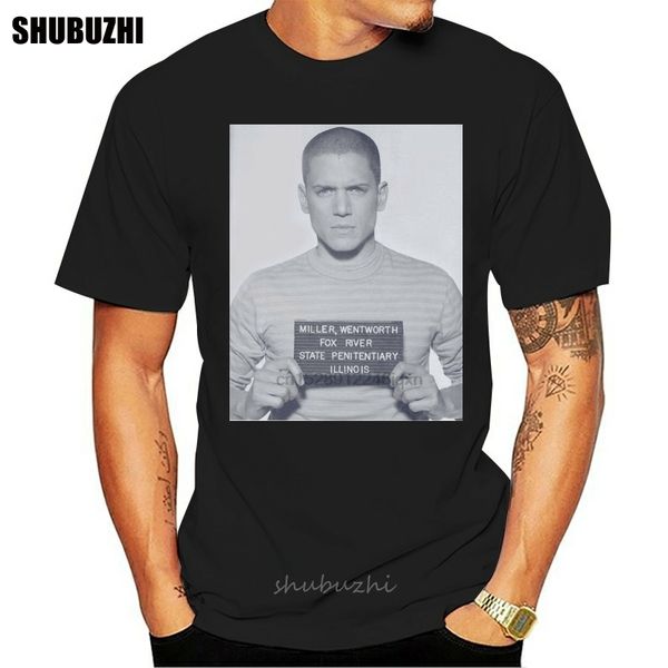

мужчины футболка prison break майкл скофилд телесериал mugshot мужчины женщина мужская футболка мода футболка мужчины хлопок марка teeshirt