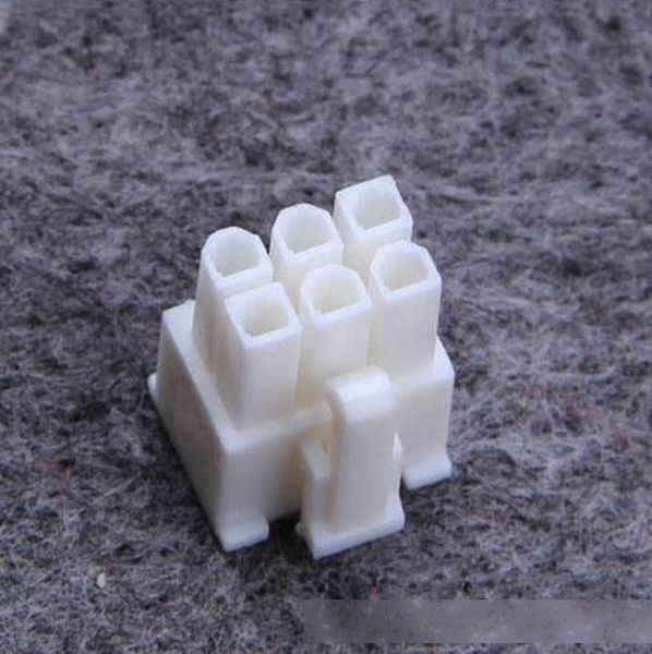 

10pcs new universal pc psu and pci-e pcie pci e express graphics card 6pin 6p modular interface white 2-square 4-circle shape